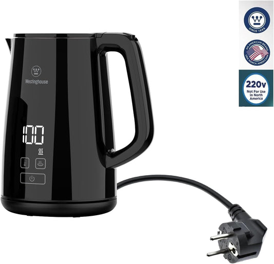 220 volts Kettle -Double Wall-Variable Temperature kettle - Stainless steel interior and cool touch exterior 1.7 LIter 220v 240 volt (NOT FOR USE IN USA)