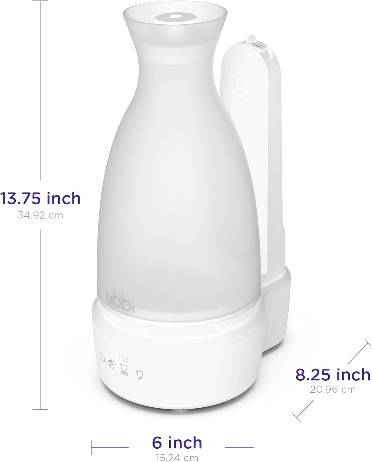 Ubbi Ultrasonic Humidifier, Easy Top-Fill Design | Adjustable Mist Control, Whisper-Quiet 25dB, Soft Night Light Glow for Nursery & Bedroom, Easy to Clean, Auto Shut-Off