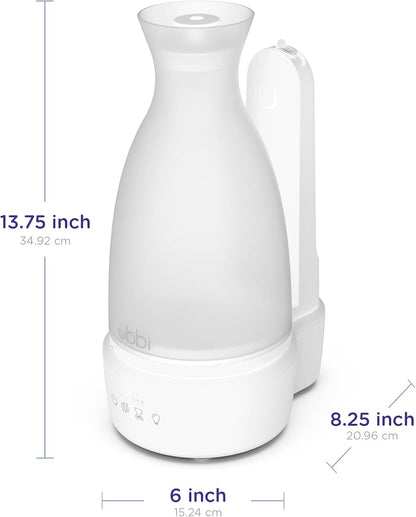 Ubbi Ultrasonic Humidifier, Easy Top-Fill Design | Adjustable Mist Control, Whisper-Quiet 25dB, Soft Night Light Glow for Nursery & Bedroom, Easy to Clean, Auto Shut-Off