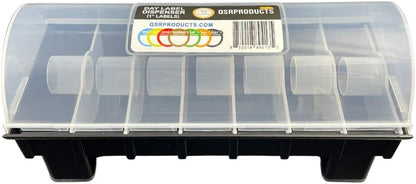 QSRProducts 7-Slot Day of The Week Covered Label Dispenser (for 3/4" & 1" Labels) - Food Sticker Holder for Inventory Management and Meal Prep, Protects Labels Inside