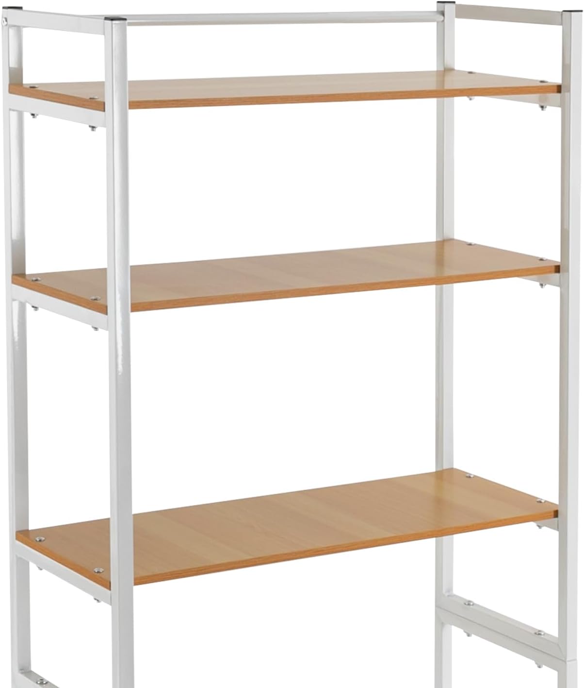 3 Tiers Over The Washer and Dryer Storage Shelf, Bathroom Rack Shelf with Adjustable Feet Freestanding Storage Rack Wood Laundry Shelf Organizer Black for Bathroom