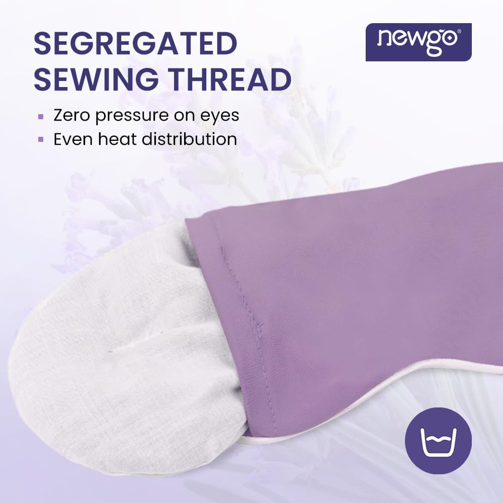NEWGO Heated Eye Mask, Warm Compress for Dry Eye Relief, Blue