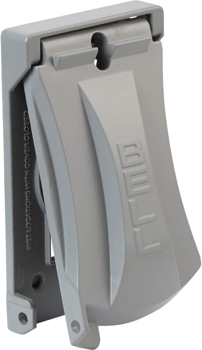 BELL 1-Gang Weatherproof Universal Metal Flip Cover, 12-in-1, Gray