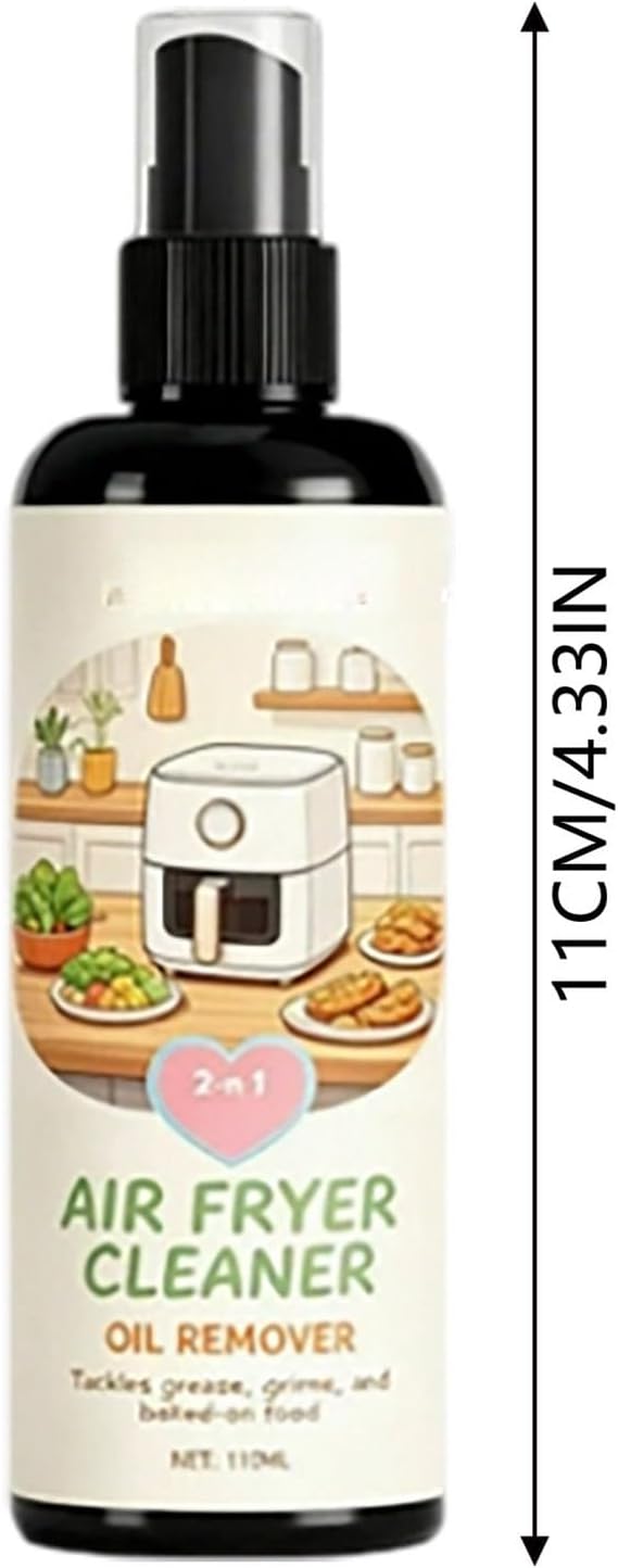 2 in 1 Air Fryer Cleaner & Degreaser Spray, Instantly Dissolves Baked-On Grease, Safe Non-Stick Coating No-Scratch Formula For Baskets, Racks & Trays (2)