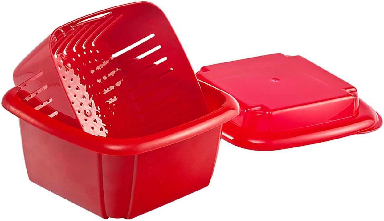 Hutzler 3-in-1 Berry Keeper Colander and Container, Keeps Berries Fresh Longer, 2 Pints, Apricot