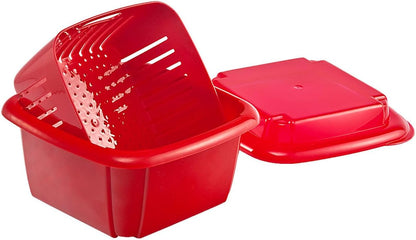 Hutzler 3-in-1 Berry Keeper Colander and Container, Keeps Berries Fresh Longer, 2 Pints, Apricot