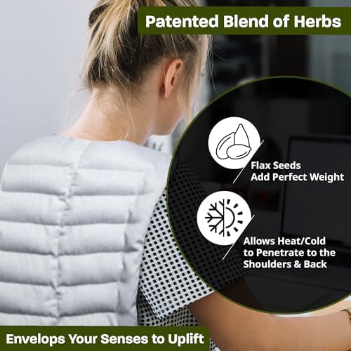 Kozi Weighted Heating Pad Microwavable|Hot & Cold Aromatherapy Neck and Back wrap|Moist Heat for Cramps, Muscles, Joints, Back, Neck and Shoulders, Heat Compress Pillow