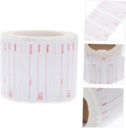 2 Rolls (1000 Pcs) Dissolvable Food Labels Food Prep Canning Labels Removable Food Stickers for Home Kitchen Restaurant
