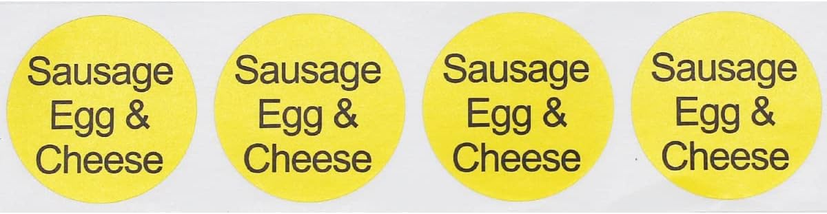 Yellow with Black Carnitas Circle Dot Adhesive Stickers, 1 Inch Round Labels, 500 Total Stickers