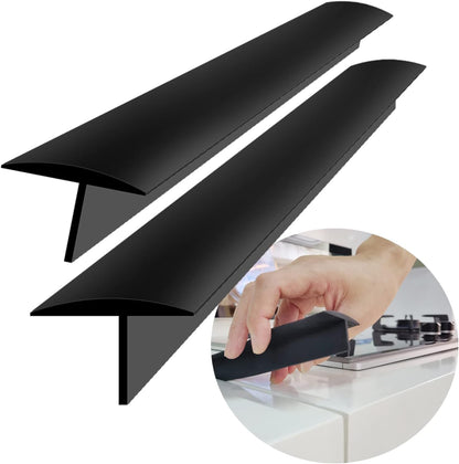 Stove Counter Gap Cover - 25 Inch Silicone Stove Gap Filler 2 Pack White | Kitchen silicone oven gap filler, countertop strips gap guard, easy to clean; white counter gap cover,crack guard for counter