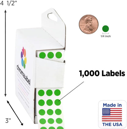 Dark Blue, Red & Yellow Dots, 1/4 Inch, 1000/Box Each Color | Writable Semi-Gloss Circle Labels in Dark Blue, Red and Yellow for Offices, Retail and Classrooms. Made in USA - Colors B