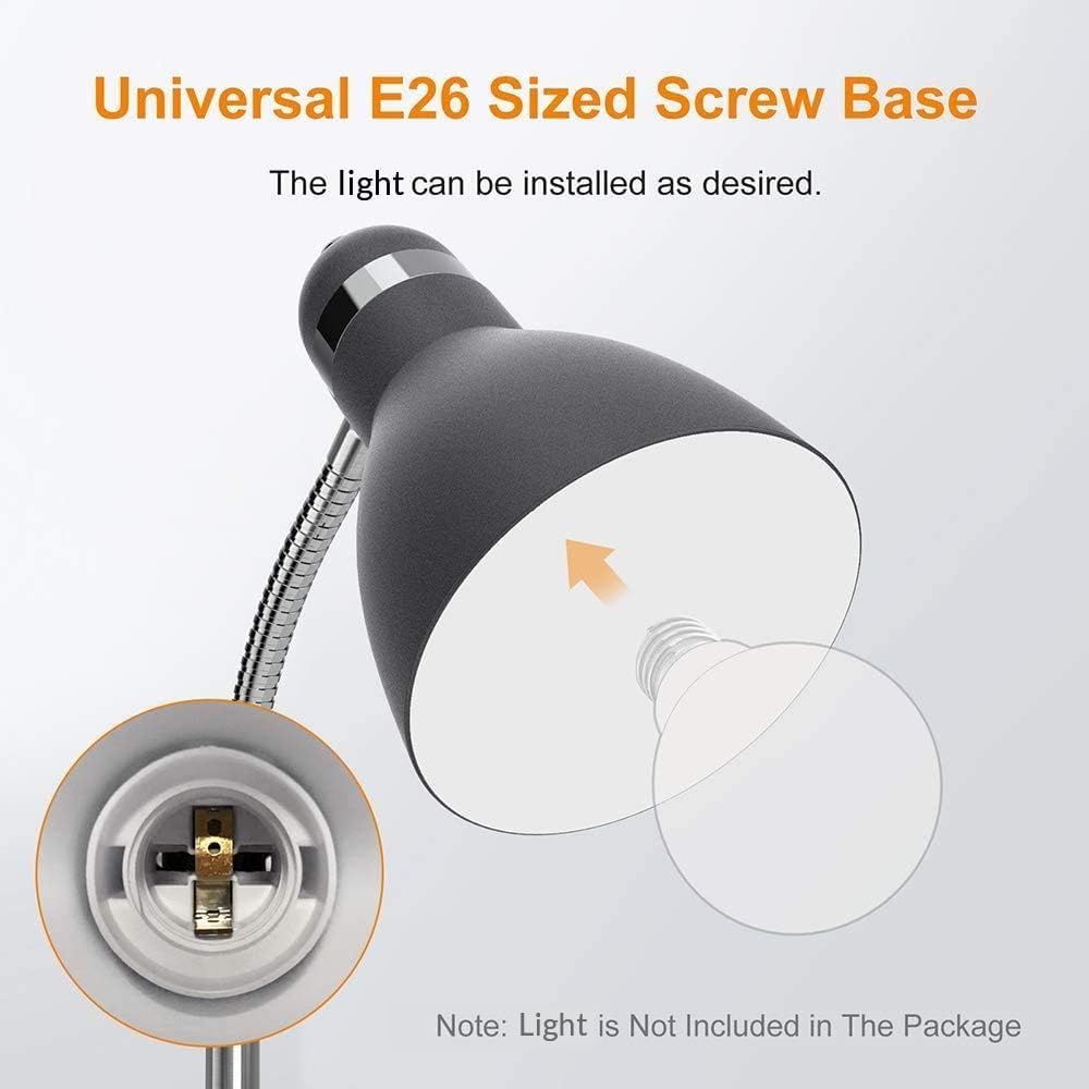 LEPOWER Floor Lamp, Metal Standing Lamp with Adjustable Gooseneck for Dorm | Easy to Assemble, E26 Base, Sturdy Metal Base, Convenient Switch, Task Reading Pole Lights for Office & Bedroom, Living Room