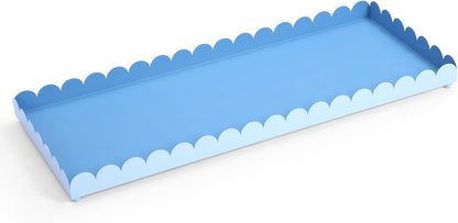 Sieral 34" x 14" x 2" Scalloped Large Metal Boot Tray, Heavy Duty Waterproof Iron Shoe Mat for Entryway Indoor/Outdoor, Multipurpose Shoe Tray for Boots, Plants, Front Door