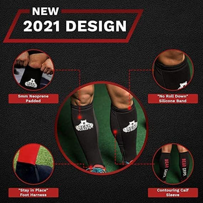 Bear Grips Deadlift Shin Guards - Breathable Gym Equipment Rope Climbing Shin Guard for Men and Women - Injury Prevention Calf Support Shin Guard Sleeves for Ultimate Shin Protection