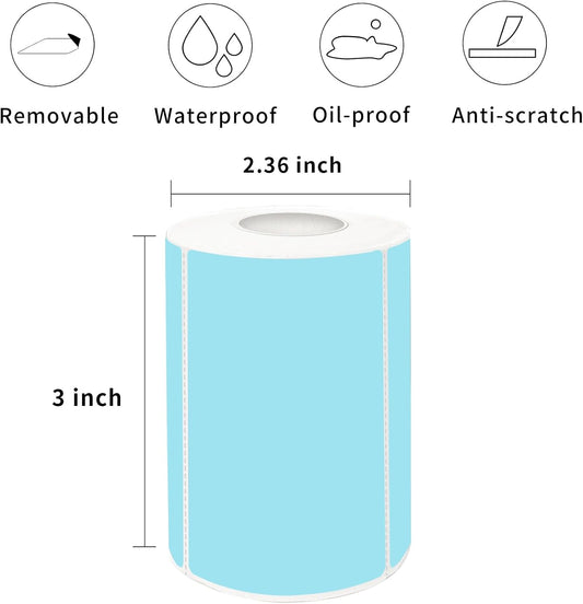 2×3 Inch White Removable Thermal Labels,Waterproof Thermal Label,300 Sheets per Roll with Perforated Lines