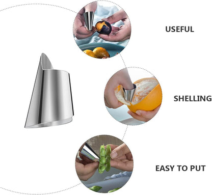 Hemoton 60pcs Stainless Steel Finger Nail Guards for Cutting and Peeling Vegetables Kitchen Tools for Protecting Nails While Cooking Easy to Use and Clean