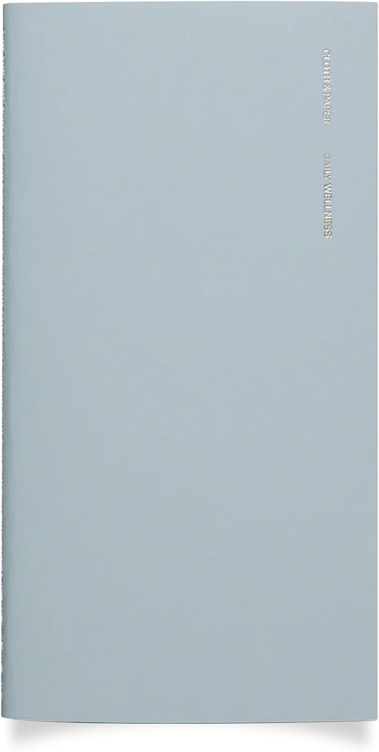 Cloth & Paper Travel Notebook | Daily Wellness Planner – Smoked Salt | Pocket Plus Wellness Planner 3.2" x 6" | Habit Tracker & Self Care Journal for Goals, Gratitude & Reflection – Soft Touch Cover