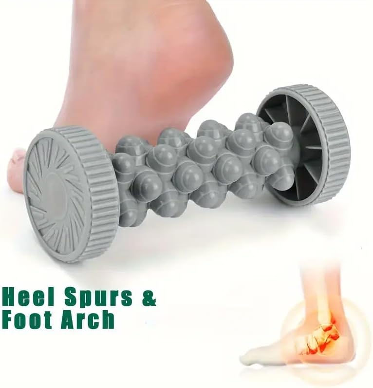 Portable Foot Massager Roller - Deep Tissue Muscle Massage for Plantar Fasciitis Relief, Heel & Arch Pain - Reflexology Therapy Tool for Men & Women