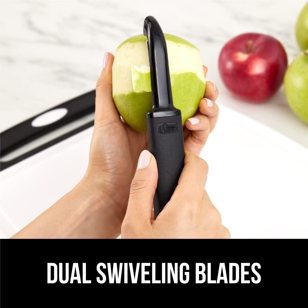 GORILLA GRIP® Patented BPA-Free Vegetable Peeler, Extra Sharp Swivel Stainless Steel Blades with Guard, Comfortable Soft Handle, Easily Peel Carrots or Fruit, Potato Eye Remover, Dishwasher Safe, Mint