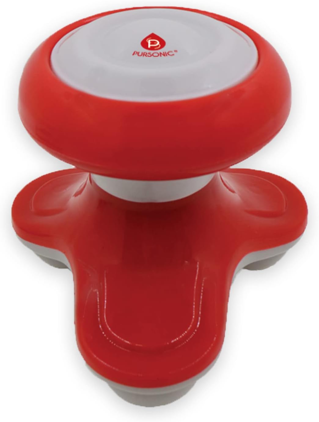 Pursonic Handheld Sport Massager Mini Portable for Hand, Head, Neck, Back, Legs & Arms Pain Relief Easy Grip Handle, 3 Vibrating Massage Modes (White)