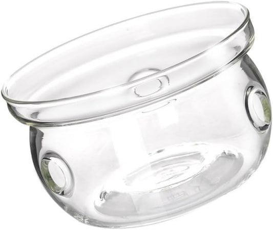 STOBAZA Stylish Glass Teapot Tealight Warmer Base with Insulated Heat Preservation Function, Creative Glass Heating Base for Office and Tea Party Use