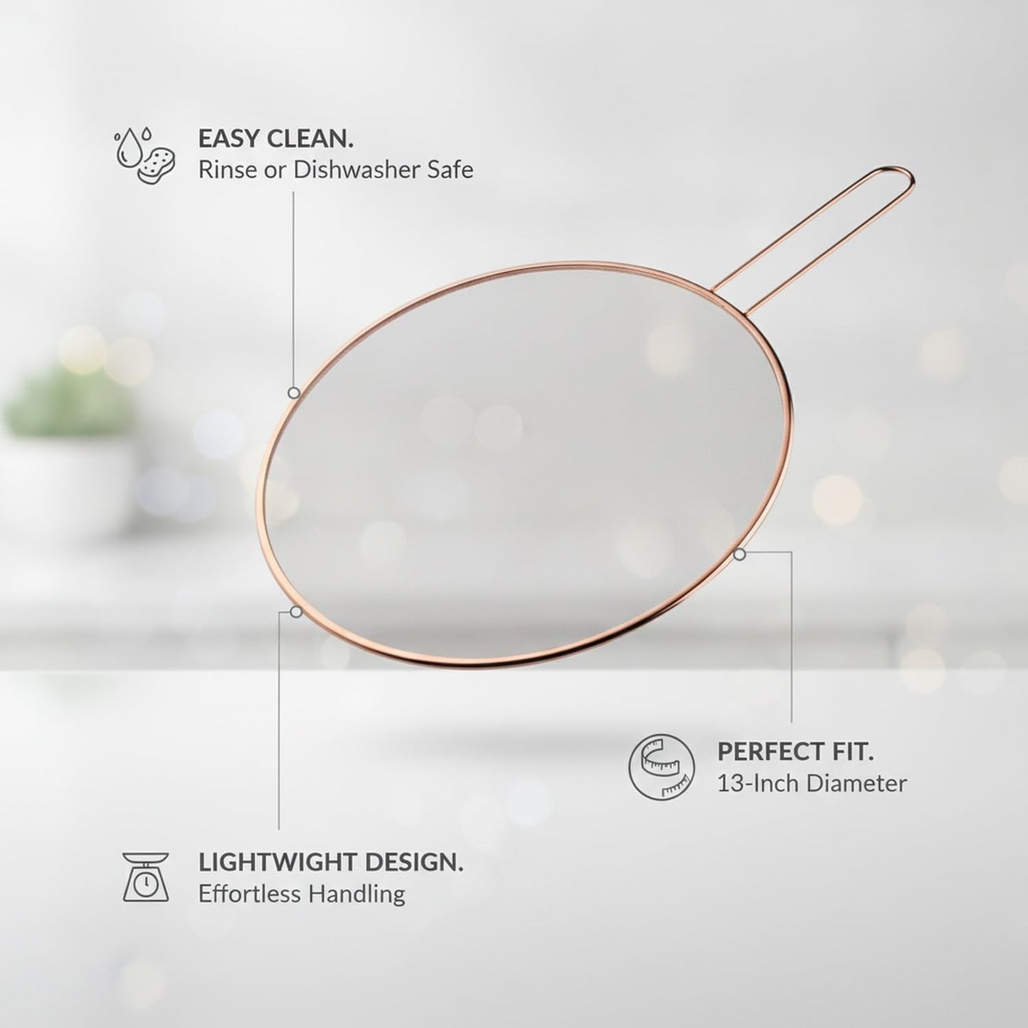 Stainless Steel Splatter Screen for Frying Pan, 13 Inch Mesh Oil Guard to Keep Stovetop Clean (1 Piece)
