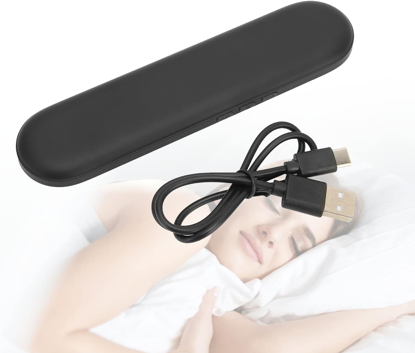 Pillow Speakers Bluetooth, Pillow Speakers, Bluetooth 5.3 Portable Bone Conduction Speaker with Timer Off Function, Mini Pillow Speaker for Adults, Children, Babies(White)