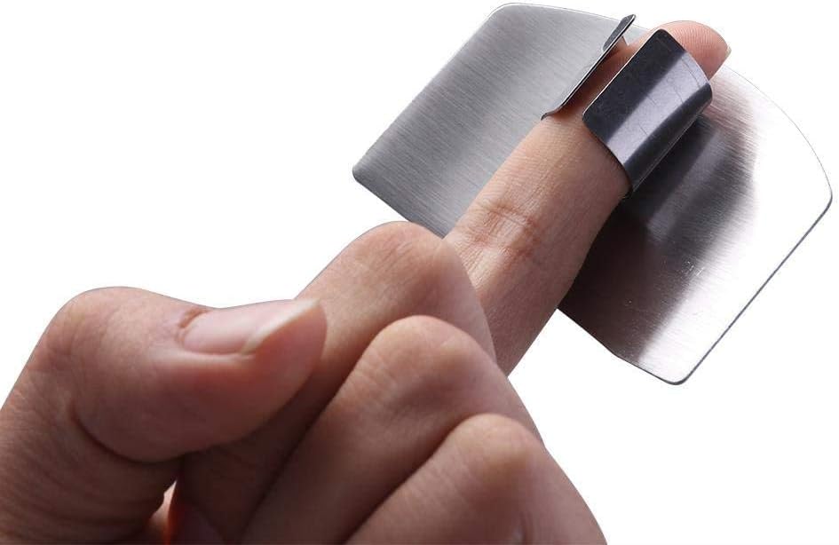 ReNext 2-PACK Stainless Steel Finger Guard for Slicing & Cutting Protector to Avoid Accidents when Chopping and Dicing Useful Kitchen Tool Gadget