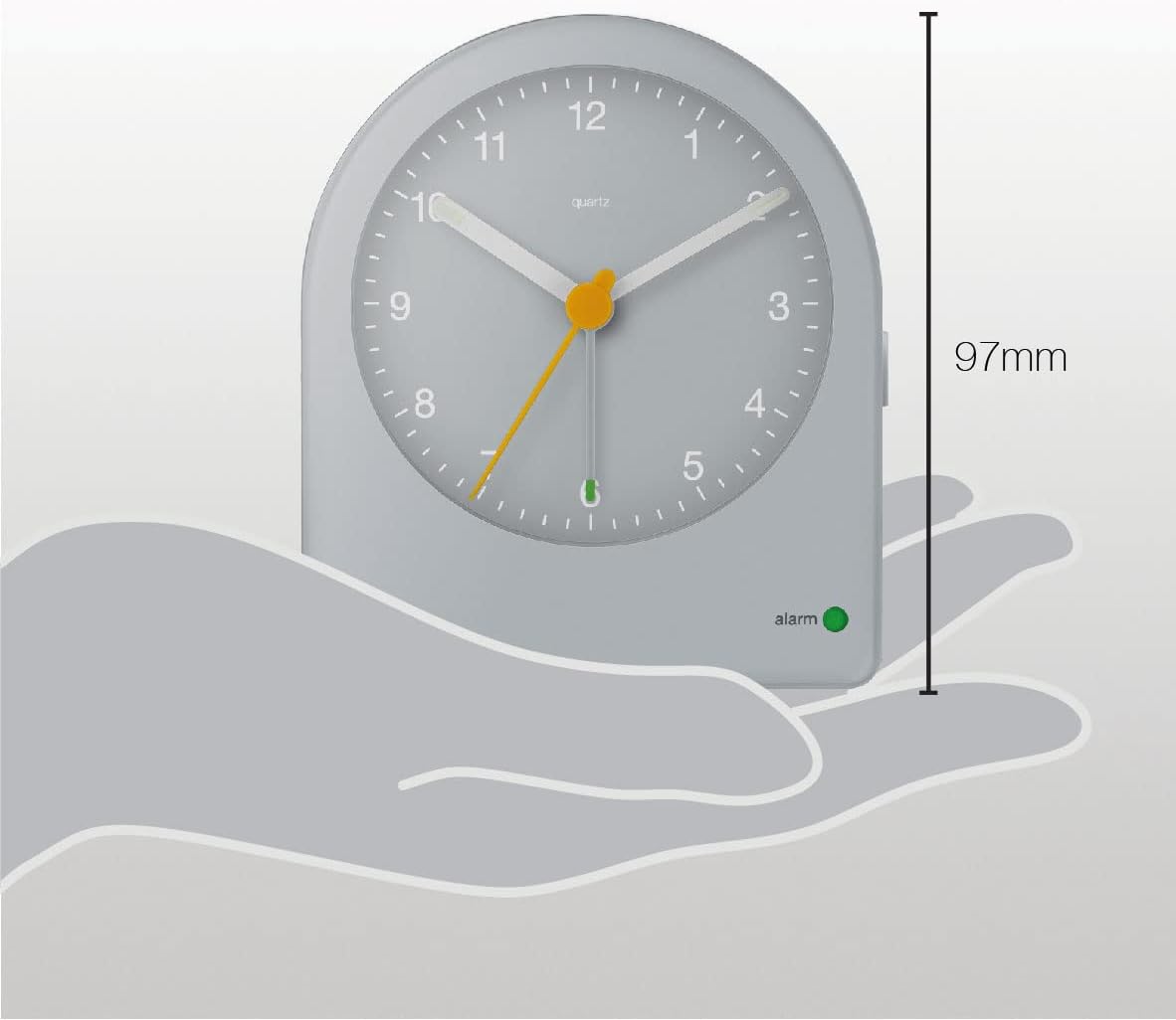 Braun Classic Analogue Alarm Clock with Snooze and Continuous Backlight, Quiet Quartz Movement, Crescendo Beep Alarm in White, Model BC22W.