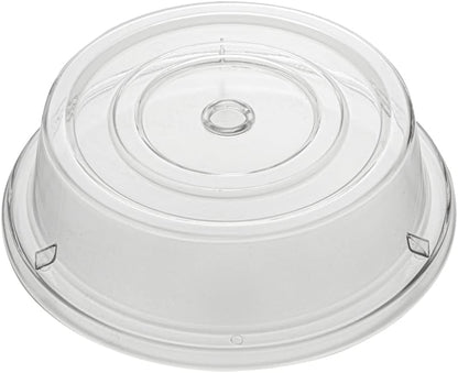 Restaurantware Cater Tek 11 Inch Polycarbonate Plate Cover 1 Shatterproof Dish Cover - Microwavable Endures Up To 210F Clear Plastic Splatter Cover With Finger Hole For 11 Inch Plates