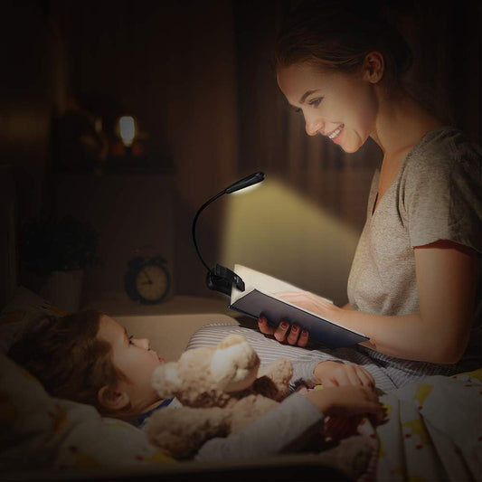 Vekkia Book Light Set with Charger, Clip on Reading Light in Bed