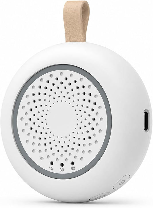 MISIRUN White Noise Machine for Baby and Adult Sleep, for Nursery Travel | 24 soothing sounds, 3-level night light, auto noise detection and 15/30/60-min timer for bedtime, stroller and travel