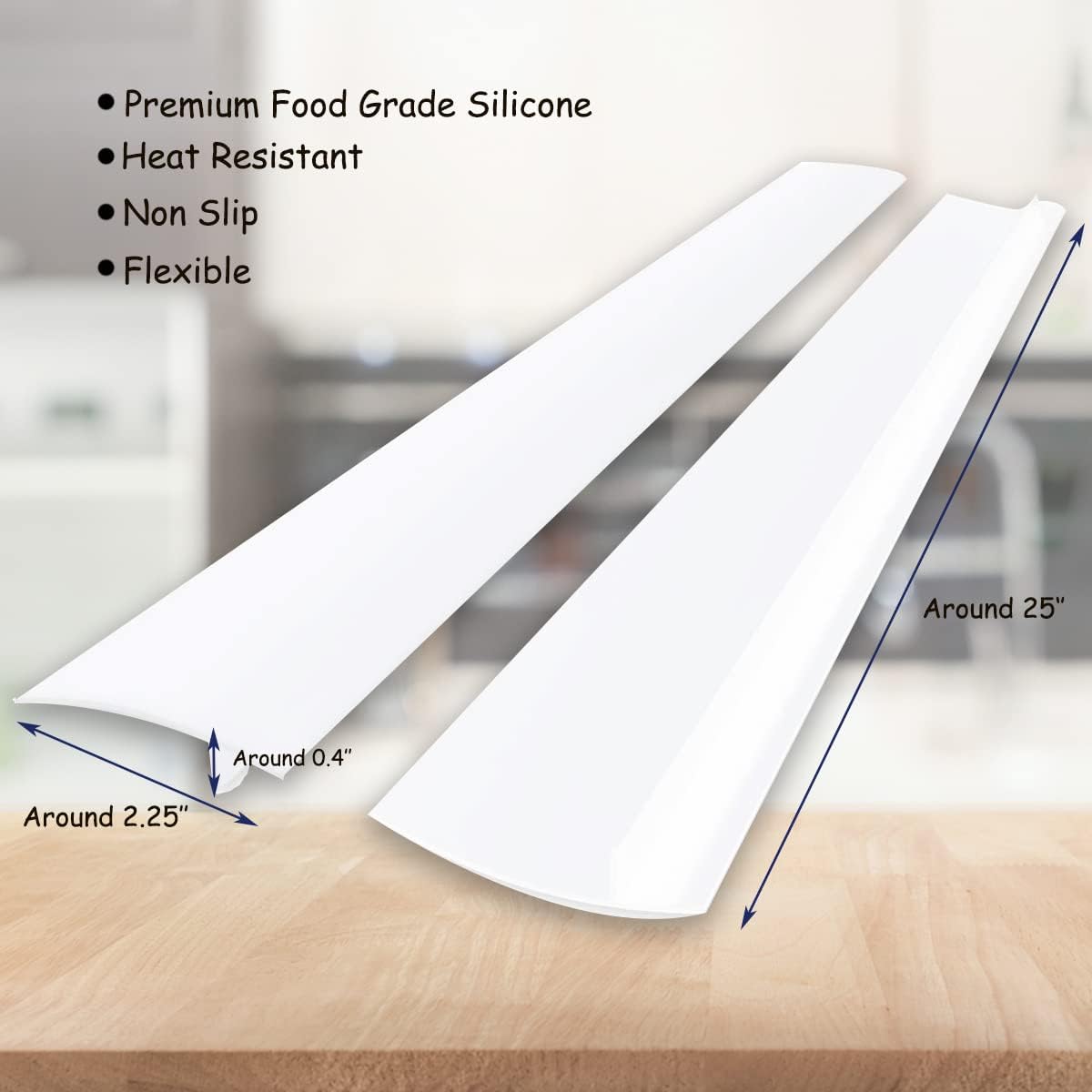 Silicone Gap Covers, (2 PCS) Silicone Stove Gap(21 Inches, Semi Clear) | Filler Stopper Kitchen Stove Gap Covers - Flexible Stoves Counter Gap Cover, Food Grade
