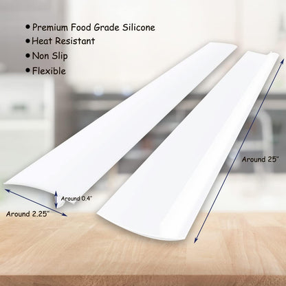 Silicone Gap Covers, (2 PCS) Silicone Stove Gap(21 Inches, Semi Clear) | Filler Stopper Kitchen Stove Gap Covers - Flexible Stoves Counter Gap Cover, Food Grade