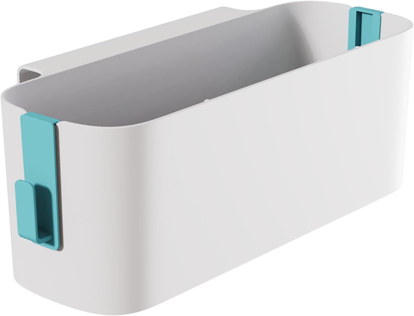 Bedside Hanging Caddy Hanging Storage Shelf Organizer Bed Organizer Basket Accessories with 2 Hooks for Baby Bed Rails Shelves Holder Dormitory College Dorm Room (White)