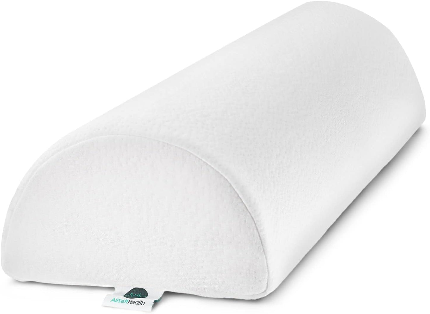 2 Pack Large Half Moon Bolster Pillow for Legs, Knees, Lower Back and Head (2 Pack) Lumbar Support Pillow for Bed, Sleeping | Semi Roll for Ankle and Foot Comfort - Machine Washable Cover, Grey