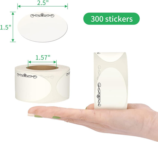 Methidc Dissolvable Food Storage Labels ，Dissolves in Water in 30 Seconds - No Adhesive Residue - Perfect for Glass, Metal, Plastic Containers ，Blank White 1 X 2 Inch 500 Stickers(1 Roll)