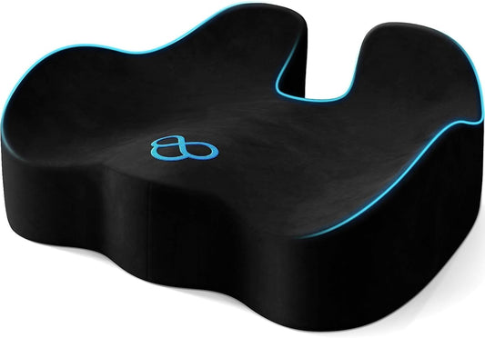 Seat Cushion, Non-Slip Memory Foam Chair Cushion for Taibone, Black/Large | Chair Pillow with Handles for Car Office Chair, Tailbone/Sciatica Easing& Post-Surgery Recovery Chair Cushion