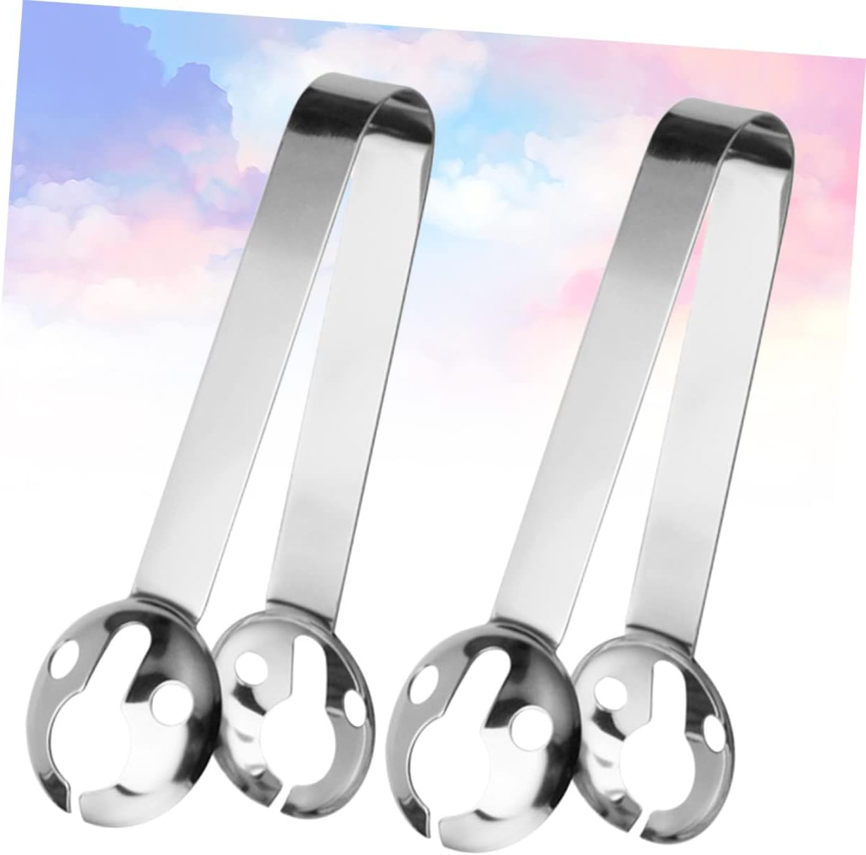 Mikinona 2pcs Stainless Steel Tea Bag Holder Strainer Heat Resistant Tea Tools for Slotted Spoon Squeezer Kitchen Accessories