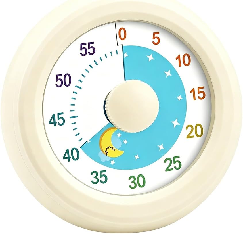 60 Minute Visual Timer with Silent Operation Visual Countdown Timer Rainbow Disk 60 Minute Countdown Timer Task Reminder Home and Kitchen Timer for Kids Desk, Office Meetings (Green)