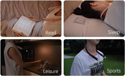Neck Reading Light – Rechargeable Book Light with 3 Color & Brightness Modes, Flexible Hands-Free Neck Lamp for Reading in Bed, Knitting, Camping, Repair