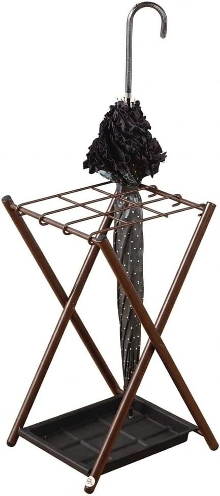 Folding Umbrella Storage Stand Rack Holder Organizer Bin for Entryway Home Commercial Office Décor with Drip Tray