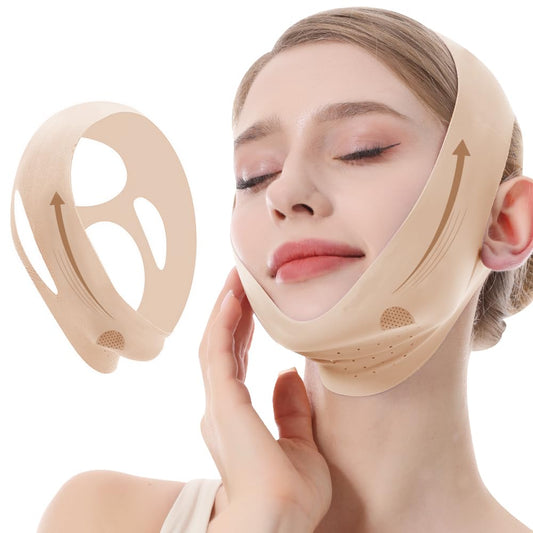 V-Line Lifting Mask, Chin Strap for Sleeping, Jawline Wrap, Medium, Pink