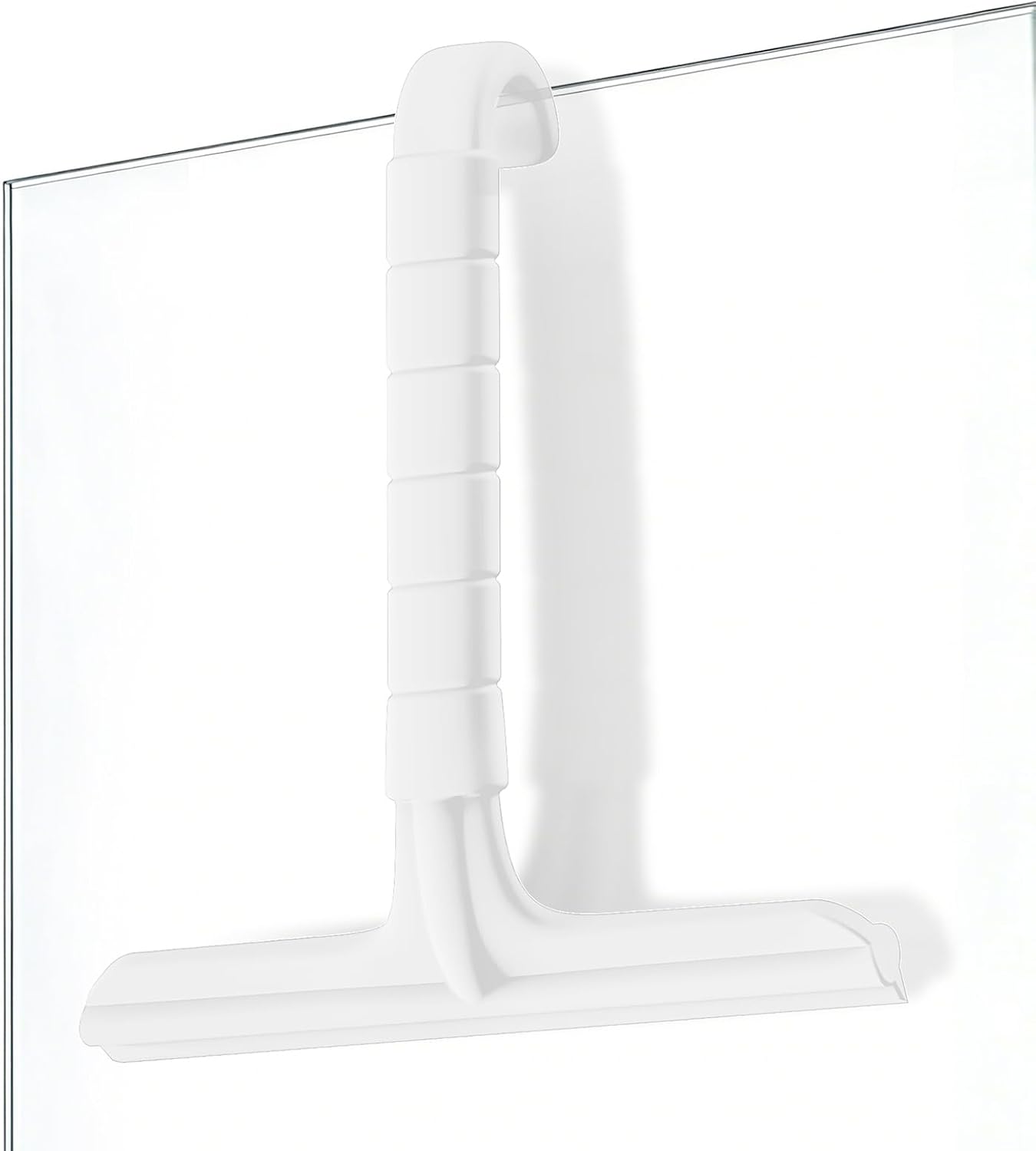 Roylvan Silicone Shower Squeegee for Glass Doors with Built-in Hook, Black | All-in-One Shower Squeegee with Ergonomic Grip, Household Window Mirror Cleaner for Bathroom Glass Kitchen Tile Wall Car