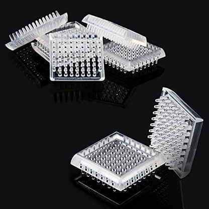Jetec 16 Pcs Carpet Protectors for Furniture Legs Rug Protector Spiked Caster Cups Furniture Coasters for Carpets Plastic Anti-dent Carpet Protector for Chairs Sofas Tables Bed (Round)