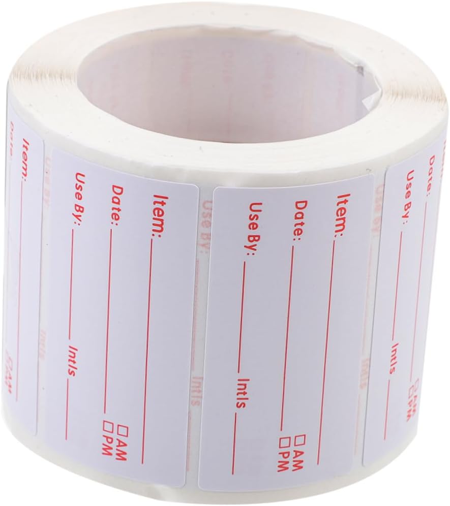 Writable Food Label Roll 1x2 inch Red Raflacoat Stickers for Meat