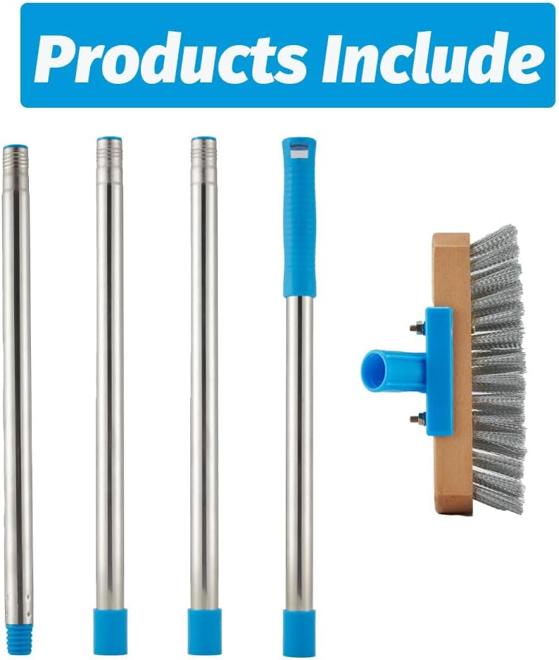 YONILL Grout Brush with Long Handle - Heavy Duty Grout Cleaner Brushes for Tile Floors, Swivel Stiff Bristles Floor Scrubber Cleaning Tool, Floor Scrub Brush for Shower, Kitchen, Baseboards and Corner