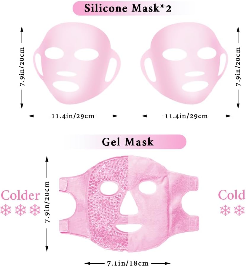 my novel things Face Ice Pack and 2 Packs Silicone Face Mask Cover