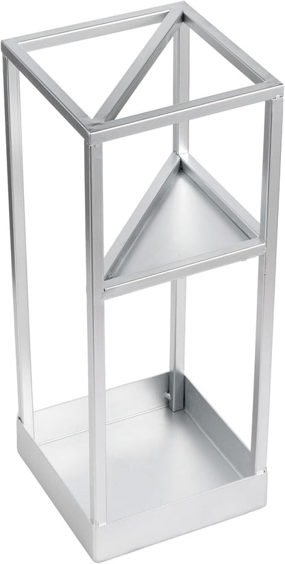 MyGift 20 Inch Brass Tone Metal Umbrella Stand with Drip Tray | Freestanding Rain Gear Storage - Long Short Umbrellas Canes Walking Sticks Entryway Lobby Office Floor Standing Drip Catcher