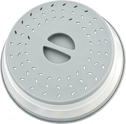 Collapsible Microwave Splatter Cover (12.4 IN,black) | Microwave Plate Cover With Steam Vent